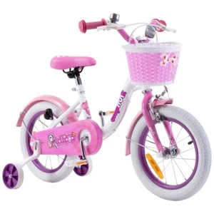 14 Inch Bike With Stabiliser Mudguard Basket Steel Frame Chipmunk White/Pink NEW - Picture 1 of 7