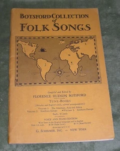 BOTSFORD COLLECTION OF FOLK SONGS by Florence H, Botsford ~ 1933 Paperback - Picture 1 of 9