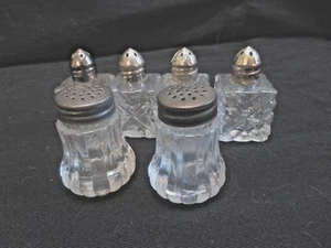 Vintage 6 Individual Salt & Pepper Shakers: 3 Pair. 4 Square & 2 Round - Picture 1 of 4