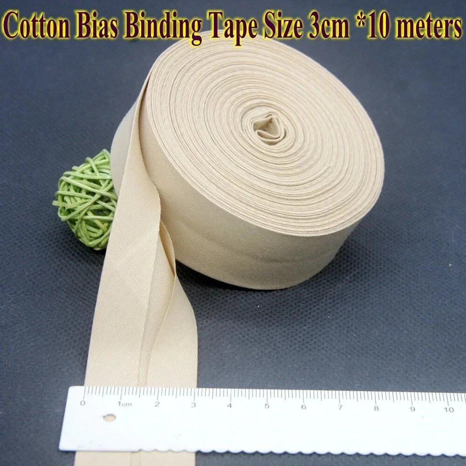 Cotton Bias Binding Tape 3cm DIY Handmade Sewing Material Bias Tape 10 Meter - Image 1 of 4