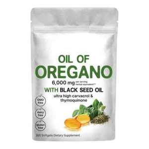 Oregano Oil 6,000mg With Black Seed Oil UltraHigh Thymoquinone & Carvacro_UK` - Picture 1 of 10