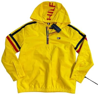 NWT Tommy Hilfiger 1/4 Zip Empire Yellow Wind Breaker Pullover Kids 12-14 - Image 1 of 4