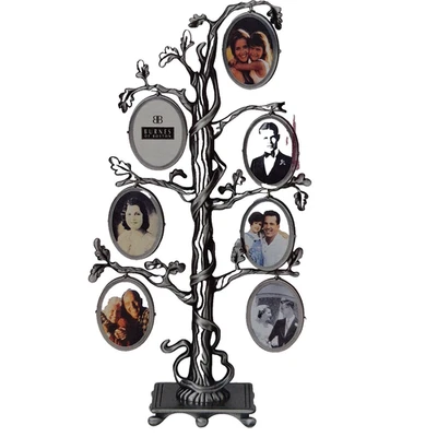 Burnes Of Boston Celebrate Family Silver Tone Pewter Photo Tree Holds 14 Photos - Image 1 of 4