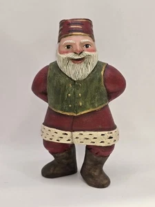 Leo & Marilyn Smith Especially For You Folk Art Dancing Santa 5.75" Rare Signed - Picture 1 of 10