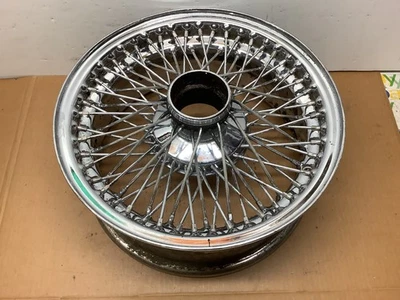 62-68 Jaguar XKE wire 72 Spoke wheel 15" Chrome series one  6” x15”oem - Image 1 of 4