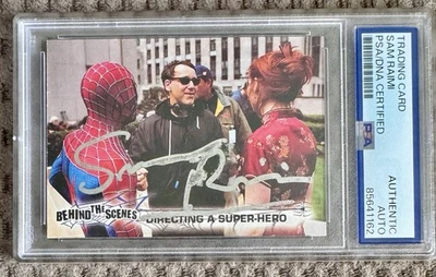 2002 Topps Spider-Man Signed Sam Raimi Directing A Super-Hero #83 PSA DNA Auto - Image 1 of 3