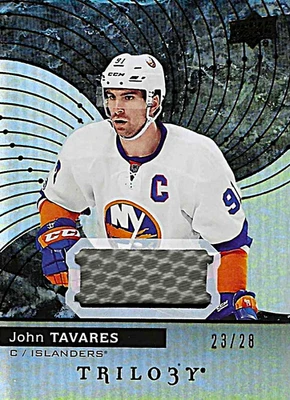 Tarjeta de hoja 2017-18 Trilogy Black Foil Prime Material John Tavares 23/28 17-18 Foto 1 de 2