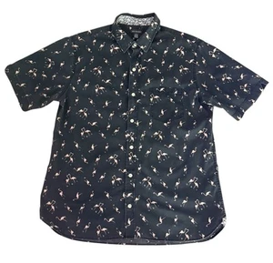 Camisa Van Heusen Gris Oscuro Estampado Flamenco Manga Corta Abotonada Talla Grande 16-16.5 - Imagen 1 de 10