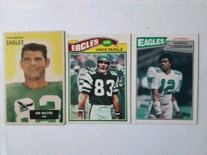 Philadelphia Eagles anni 60-70-80 vintage lotto di 3 Papale RC Cunningham RC Walston - Foto 1 di 1