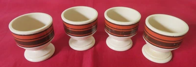 RETRO SET OF FOUR EMSA WEST GERMAN STRIPED STACKING EGG CUPS - Image 1 of 4
