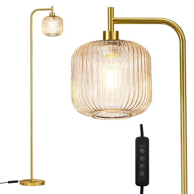 Glass Floor lamp Living Room, Modern Vertical lamp, Remote Control Switch wit... - Image 1 of 4