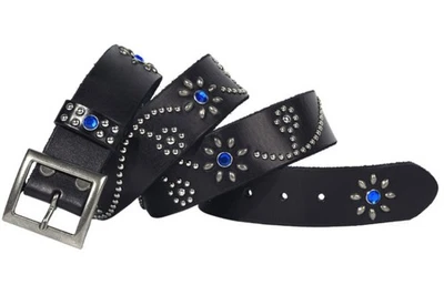 Cinturón de Cuero Real Metal Pesado Remache Tachonado Cinturón Unisex Punk Cintura Hecho a Mano Foto 1 de 4