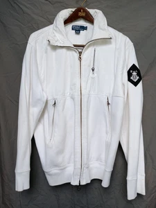 Polo Ralph Lauren Hooded Jacket Men's Size XL White Cotton Zip Up R&L Patch - Picture 1 of 18