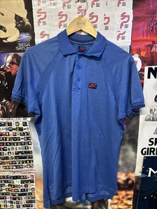 🔥Vintage 90s Nike Mens Blue Polo Collar Shirt Size Large 21 x 28 🔥 - Picture 1 of 3
