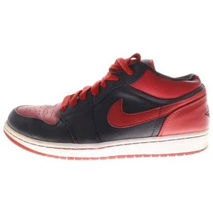 NIKE 2008 Ornamental AIR JORDAN 1 PHAT LOW Fat Cut Sneakers Black Red US10 Used - Picture 1 of 7