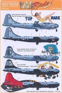 Kits World Decals 1/144 BOEING B-29 SUPERFORTRESS Bomber Nose Art Part 2 - Picture 1 of 3