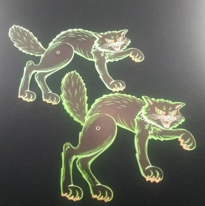 Vintage Halloween schwarze Katze gestanzt artikulierende Beine und Schwanz von Beistle (2) - Bild 1 von 4