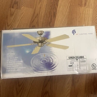 PR 1052-ES 52” 5 blade ceiling fan  - Image 1 of 4