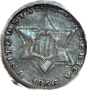 1856 3C Silver Three Cent Piece ANACS VF30 Key PROBLEM FREE Type II Odd Coin - Picture 1 of 6