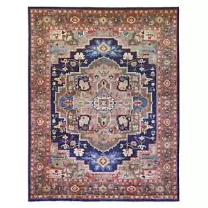 11'10"x15'1" Brown & Blue Seeripe Heris Aryana Hand Knotted 100% Wool Rug R20003 - Picture 1 of 11