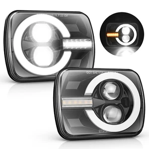 Par de faros LED 5x7" 7x6 para Jeep Wrangler Cherokee XJ YJ Nissan Toyota GMC - Imagen 1 de 24