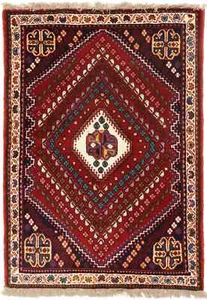 Handmade Red Tribal Geometric Design 3'4X4'8 Oriental Rug Boho Carpet - Picture 1 of 18