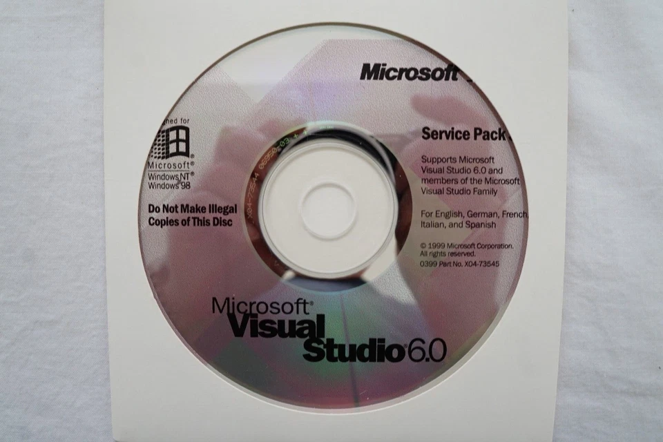 Microsoft Visual Studio 6.0 6 Enterprise Basic C++ FoxPro J++ SP Service Pack 5 - Image 1 of 1