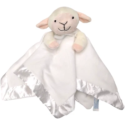 Manta de seguridad para bebé de cordero blanco preferido para niños de 18" Lovey satinado unisex terciopelo Foto 1 de 3
