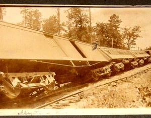Train Derailment Crash Myrtis Caddo LA Aug 1902 File Photograph Cabinet Card CDV - Picture 1 of 2