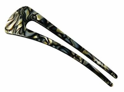 French Amie Grace Long Onyx Large Cellulose Acetate Chignon U Hair Pin Stick - Image 1 of 4