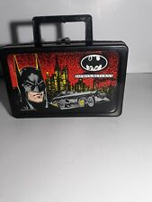 Batman Plastic Lunch Box Pre-Owned, Has Written On Front, Stickers On The Inside