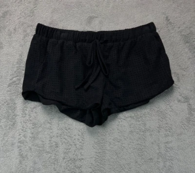 Pantalones Cortos Bishop Young Gamuza Para Mujer Medianos Negros Perforados Chinos Informales Foto 1 de 4