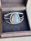 VINTAGE BEAUTIFUL NAVAJO STERLING SILVER ROYSTON TURQUOISE CUFF BRACELET