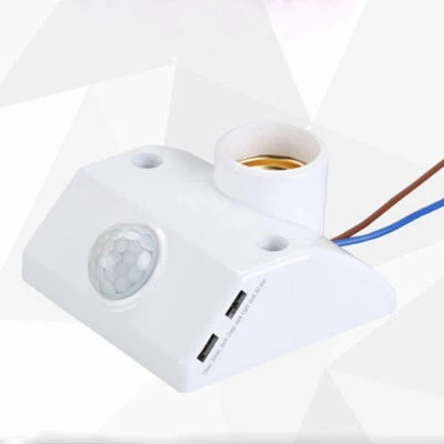 E27 Holder Socket PIR Infrared Motion Sensor LED Light Lamp Holder Light Socket - Image 1 of 4