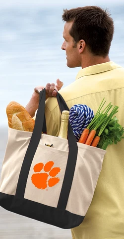 Clemson Tigers Tote Bag CLASSIC CANVAS Clemson Tote Cover