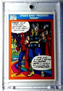 1990 Marvel Universe Card 154 SPIDER-MAN PRESENTS THOR. Free New Top Loader. - Picture 1 of 3