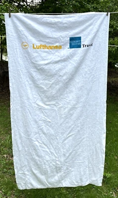 VTG Lufthansa Airlines and American Express Travel Logo Beach Towel 65" x 36" - Image 1 of 4