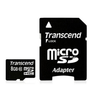 Transcend - Carte mémoire flash 8 Go micro SDHC + Adaptateur NEUVE SS BLISTER - Photo 1/3