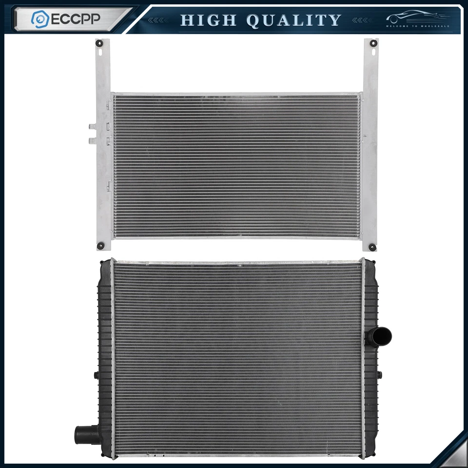 Kit de enfriamiento de radiador y condensador de CA para 03-07 International Harvester 8600 SBA Foto 1 de 4