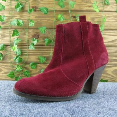 Botines de gamuza rojos con cremallera talla 7 medianos de ASOS para mujer Foto 1 de 4