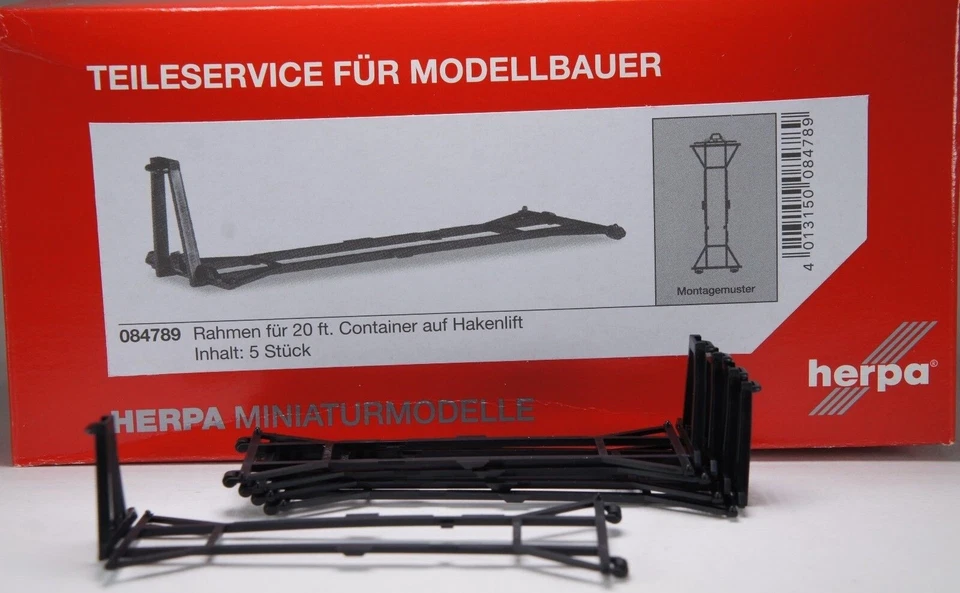 Herpa 084789 Frame for 20 FT Container on Hook Lift 1 87 H0 Ed