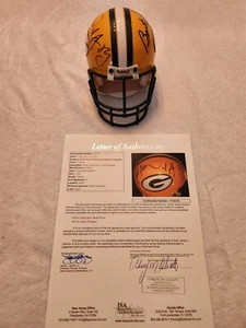 BART STARR AARON RODGERS BRETT FAVRE signed PACKERS mini helmet JSA COA Full LOA - Picture 1 of 9