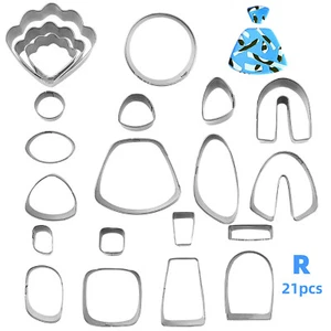21pcs Stainless Steel Polymer Clay Cutters Set Earring Jewelry Cutting Mold Tool - Picture 1 of 9