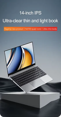 14.1"Ultra Slim Laptop 16GB RAM  SSD Intel N3700 Notebook 1920*1080 - Image 1 of 4
