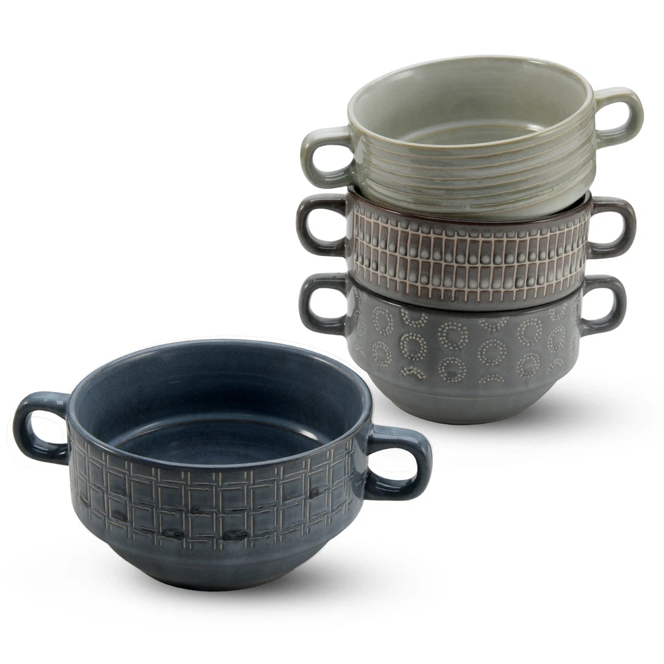 American Atelier Soup Bowls with Handles Set of 4, 16 Oz , Stoneware - Image 1 of 4