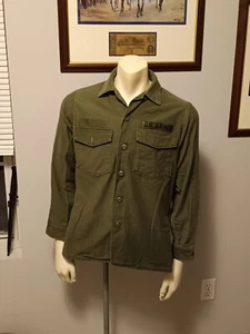 Vietnamkrieg 1968 US Army OG-107 Satin Hemd Größe 15,5X33 olivgrün SCHÖN - Bild 1 von 9