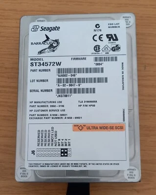 Seagate Barracuda ST34572W 4GB SCSI 68-Pin 3.5" - Image 1 of 2