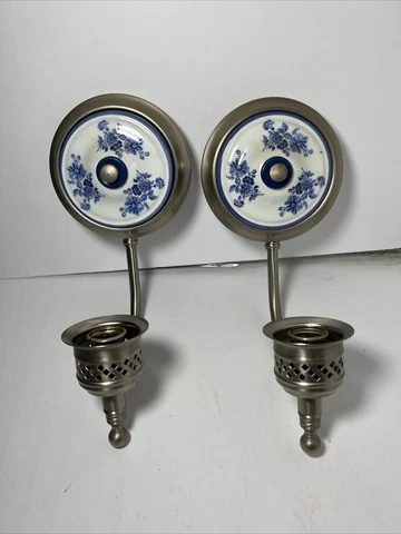 2 Vintage Wall Base For Candles Candleholders Cover