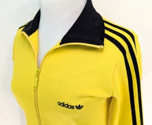 Vintage Adidas Damen Franz Beckenbauer Track Top 2005 gelb schwarz passt XS SEHR GUT! * - Bild 1 von 8