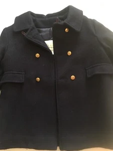 Vintage Child's London Fog Lined Trench Pea Coat Blue Emblem Sz 4 Theater Movie - Foto 1 di 7